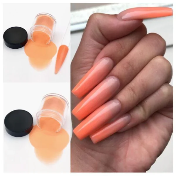Sunset Peach Acrylic Powder Nail Art Professional Polymer Powder For Nail Extension Carving Home Salon DIY Supplies - Image 4