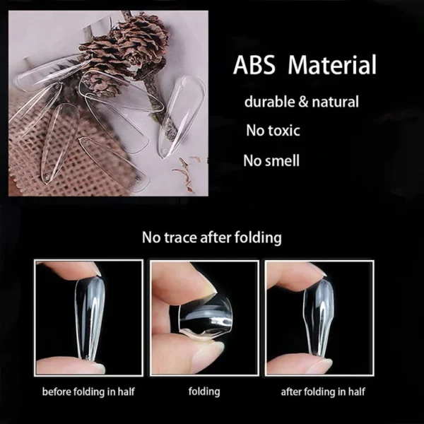 High Quality Stiletto Fake Nail Tips - 600PCS Long Stiletto Shaped Clear Acrylic Nails Full Cover Press on Nails for DIY Nail Art, 10 Sizes - Image 2