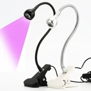 Portable LED UV Nail Lamp for Gel Polish Drying Flexible Nail Dryer Table Light with Long-Lasting UV Light for Professional Manicures.