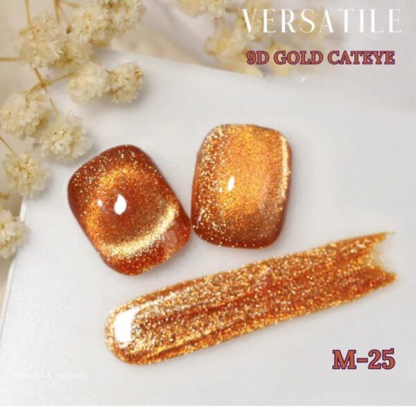 Nailcrafts  Magnetic Nail Polish, 10ml GOLD Copper Crystal Glitter Cat Eye Gel Nail Polish Semi-Permanent Nail Polish for Nails Glitter Gel Nail Design - Image 3