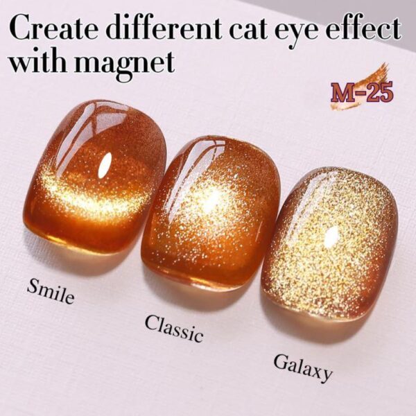 Nailcrafts  Magnetic Nail Polish, 10ml GOLD Copper Crystal Glitter Cat Eye Gel Nail Polish Semi-Permanent Nail Polish for Nails Glitter Gel Nail Design - Image 2