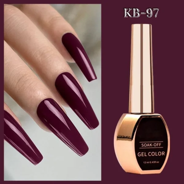 Nailcrafts 12ML Nail UV Gel Dark Maroon Gel Solid Maroon Color Gel Nail Soak Off Gel Polish Nails Art For Nail Decoration - Image 3