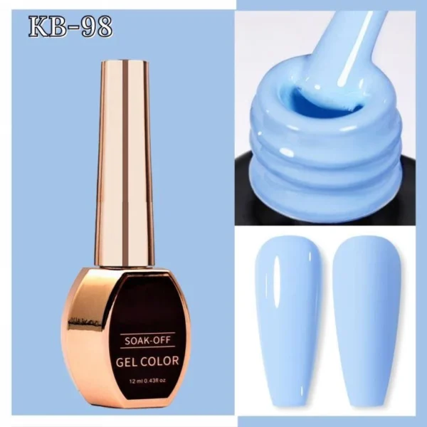 Nailcrafts 12ML Gel Nail Polish Color Light Blue Solid Color Gel Polish Soak Off UV LED Nail Lamp Gel Polish Nail Art Manicure Salon DIY Home
