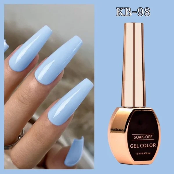 Nailcrafts 12ML Gel Nail Polish Color Light Blue Solid Color Gel Polish Soak Off UV LED Nail Lamp Gel Polish Nail Art Manicure Salon DIY Home - Image 3