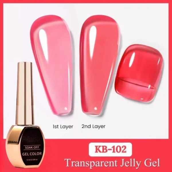Nailcrafts 12ml Jelly Red Color Nail Gel Translucent Clear Coat Soak Off Neutral Gel Varnis For Nail Art French Design