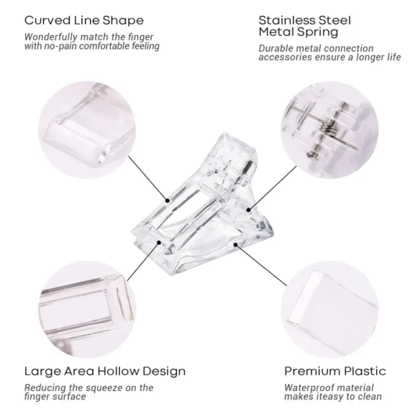 Set Of 2 Acrylic Nail Clips Poly Gel Quick Building Finger Extension. - Image 3