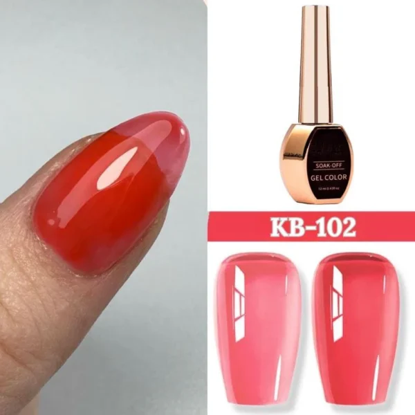 Nailcrafts 12ml Jelly Red Color Nail Gel Translucent Clear Coat Soak Off Neutral Gel Varnis For Nail Art French Design - Image 2