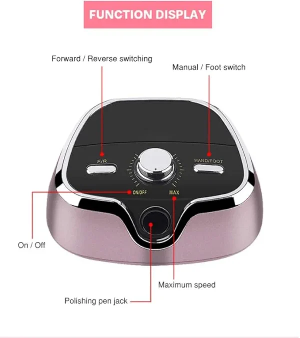Electric Nail Drill Machine Professional Manicure Nail Drill For Salon Or Home Use. - Image 5