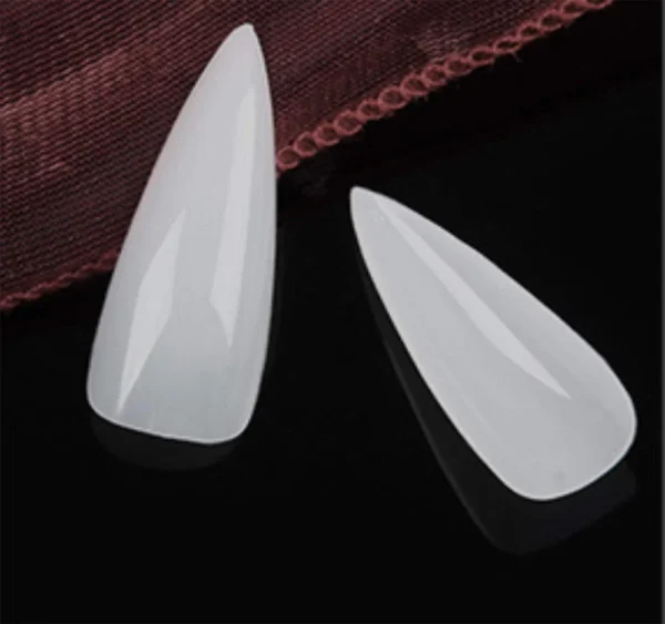 Long Stiletto Full Cover Nail Tips High Quality Natural Color Press On False Nails, Blank Fake Nails - Image 5