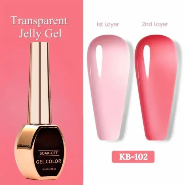 Nailcrafts 12ml Jelly Red Color Nail Gel Translucent Clear Coat Soak Off Neutral Gel Varnis For Nail Art French Design - Image 3