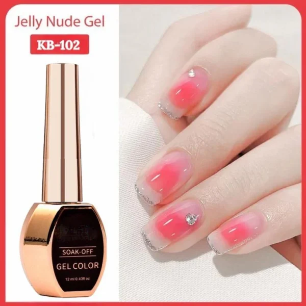 Nailcrafts 12ml Jelly Red Color Nail Gel Translucent Clear Coat Soak Off Neutral Gel Varnis For Nail Art French Design - Image 4