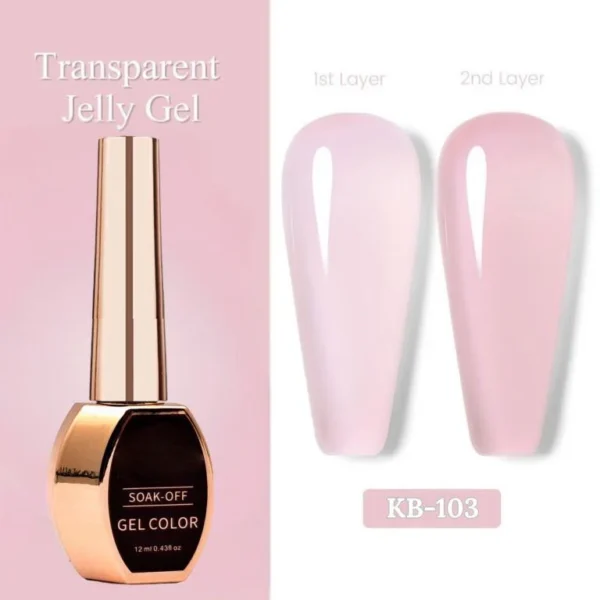 Nailcrafts 12ml Jelly Gel Nail Polish Crystal Nude Soak Off Semi-Permanent LED UV Light Base Color Gel Nail Polish For Manicure - Image 3