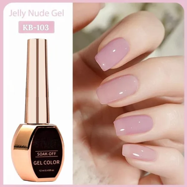 Nailcrafts 12ml Jelly Gel Nail Polish Crystal Nude Soak Off Semi-Permanent LED UV Light Base Color Gel Nail Polish For Manicure - Image 2