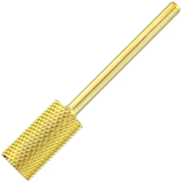 3/32" Shank Size - Flat Top Large Barrel Gold Carbide Medium Grit - Nail Drill Bit for e-File Nail Drills - Image 4