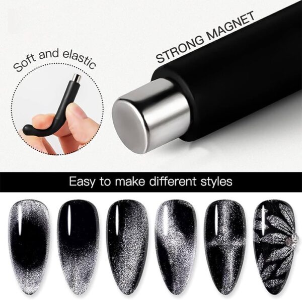 Strong Magnetic Nail Stick 3D Cat Eye Effect Magnet for UV Painting Gel Nail Polish UV Lamp for Gel Varnish Nail Art Tool Small Cylindrical Magnet - Image 3