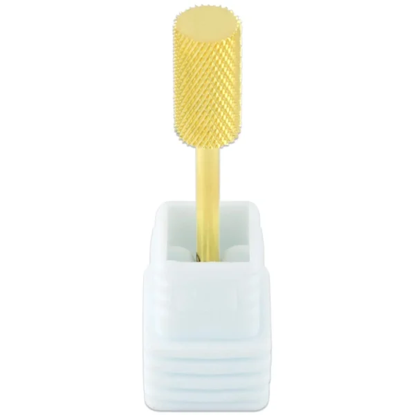 3/32" Shank Size - Flat Top Large Barrel Gold Carbide Medium Grit - Nail Drill Bit for e-File Nail Drills - Image 3