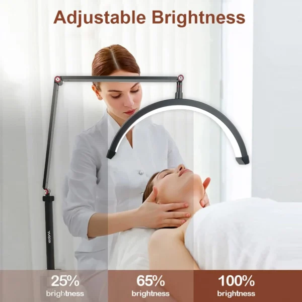 HD-M3X Desktop LED Video Light Half-moon Fill Light 3000K-6000K C-Clamp for Beauty Salon Makeup nail art and Lash Extensions - Image 8