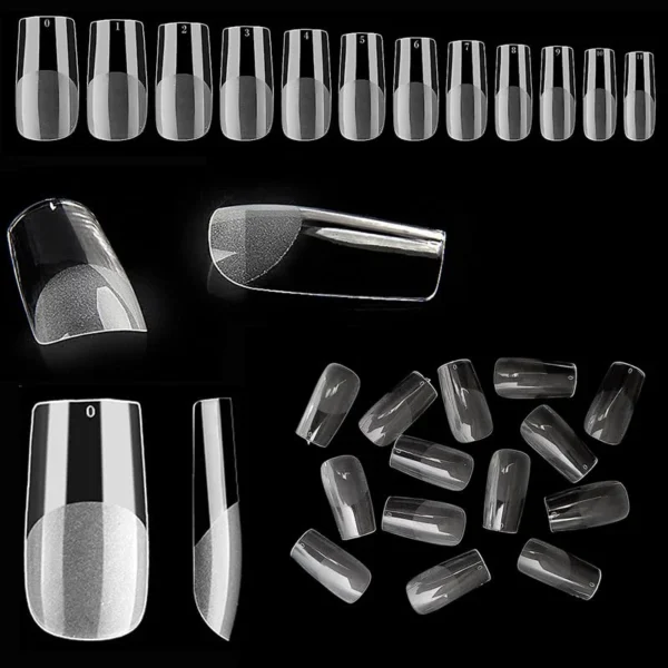 Square Nail Tips Soft Acrylic Gel Nails Tips 500Pcs Pre-shaped Half Matte Full Cover False Nails Tips For Manicure - Image 3