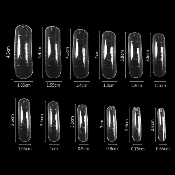 240PCS/Case Dual Forms Nail Mold for Poly Gel UV Gel 12 Size For Creating Salon Quality Polygel Nails at Home. - Image 4