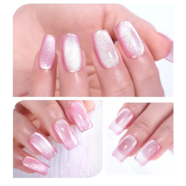 Nailcrafts Jelly Pink Cat Eyes Gel Polish Galaxy Soak off Cat Eye Gel Polish Magnetic for Nail Art Manicure Salon DIY at Home - Image 4