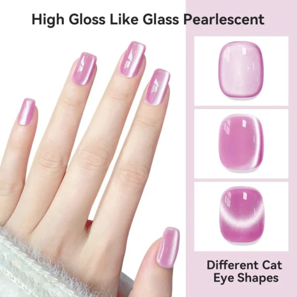 Nailcrafts Cat Eye Gel Nail Polish 10ml, Moonlight High Gloss Purple Gel Polish with Magnet, Silk Smooth Magnetic Gel Polish For Manicure - Image 4
