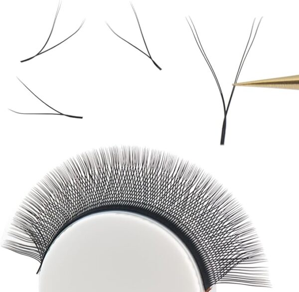 Blink YY Lashes 2D Pre Made Fan Eyelash Extensions Volume 0.07 CC / 0.07D Curl Mix Premade Y Shape Soft Natural Eyelashes Extension by Blink - Image 4