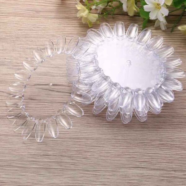10pcs Practice Nails Round Nail Art Acrylic False Display Practice Swatch Wheel Board Polish Tool Clear - Image 3