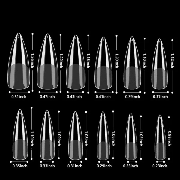 Stiletto Soft Gel x Fake Nail Tips Press on Nails Pre-shape Full Cover Traceless Long Acrylic Stiletto Nail French False Nails,Half Matte Clear Fake Gel-X Tips,12 Sizes - Image 5