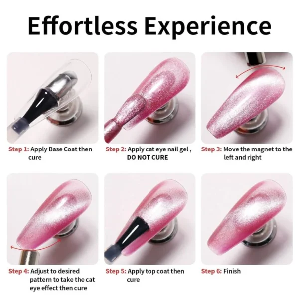 Nailcrafts Shineglow Cat Eye Gel Nail Polish Magnetic Uv Soak Off Gel Varnish Rosy Pink Clouds Light Nail Art Gel - Image 2