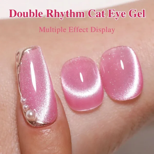 Nailcrafts Cat Eye Gel Nail Polish, Jelly Pink Cat Eyes Gel Polish Galaxy Soak off Cats Eye Gel Polish Magnetic for Nail Art Manicure - Image 3