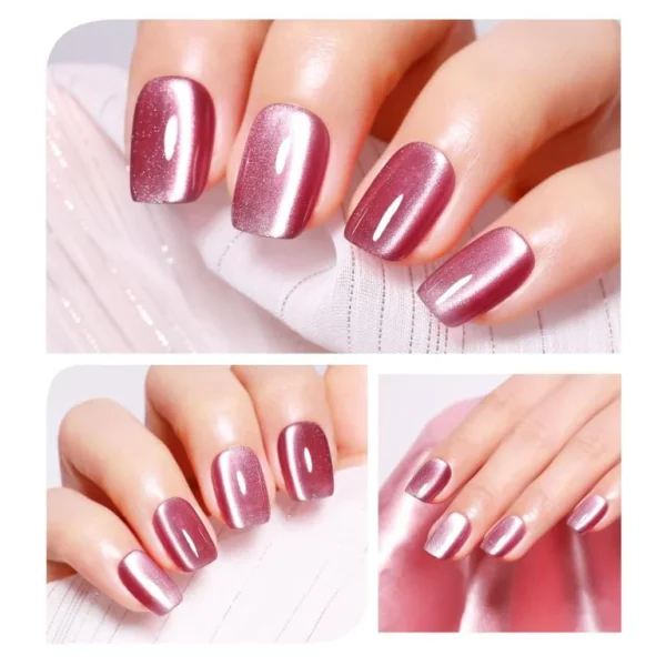 Nailcrafts Shineglow Cat Eye Gel Nail Polish Magnetic Uv Soak Off Gel Varnish Rosy Pink Clouds Light Nail Art Gel - Image 4