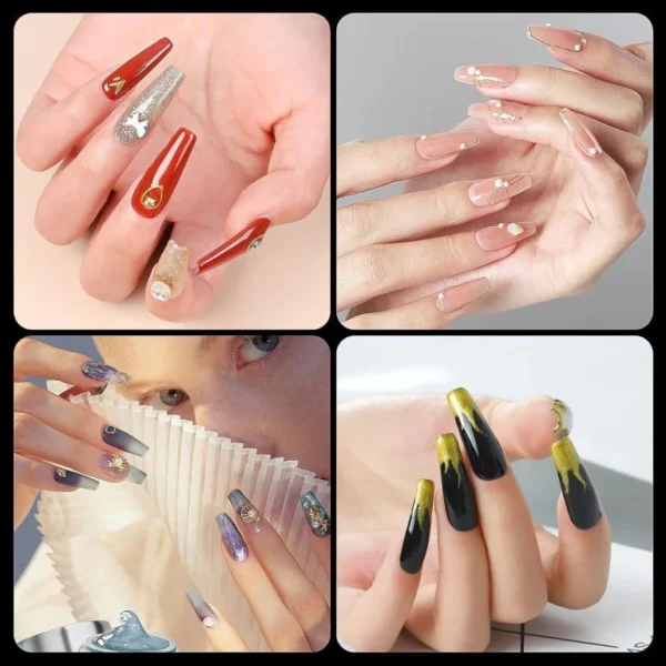 Coffin Shaped Nails Full Cover 504 Pcs False Nail Tips 12 sizes with Clear Plastic Box Nail Extensions (Clear) - Image 3