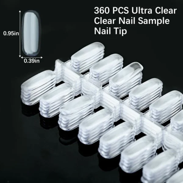 Flat Square Nail Tips for Nail Color Display Book, Nail Color Display Chart Nail Display Card for Colorful Nail Polish DIY Training Practicing Displaying (Transparent) - Image 4