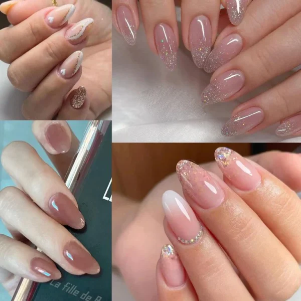 HSM Oval Nail Tips Clear Full Cover Medium Length Round Fake Nails Acrylic Gel X Nail Tips for Salon and Home Nail Art Manicure 12 Sizes - Image 5