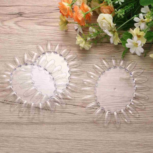 10pcs Practice Nails Round Nail Art Acrylic False Display Practice Swatch Wheel Board Polish Tool Clear
