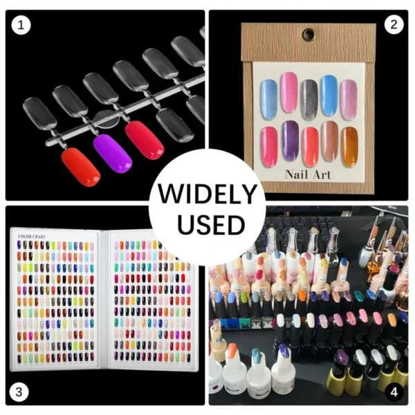 Flat Square Nail Tips for Nail Color Display Book, Nail Color Display Chart Nail Display Card for Colorful Nail Polish DIY Training Practicing Displaying (Transparent) - Image 7