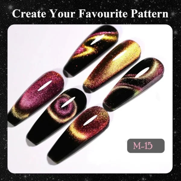 Nailcrafts 9D Double Tone Cat Eye UV LED Gel Nail Art Design Manicure Soak Off Cat Eyes Magnetic Gel Polish For Manicure and Nail art - Image 5