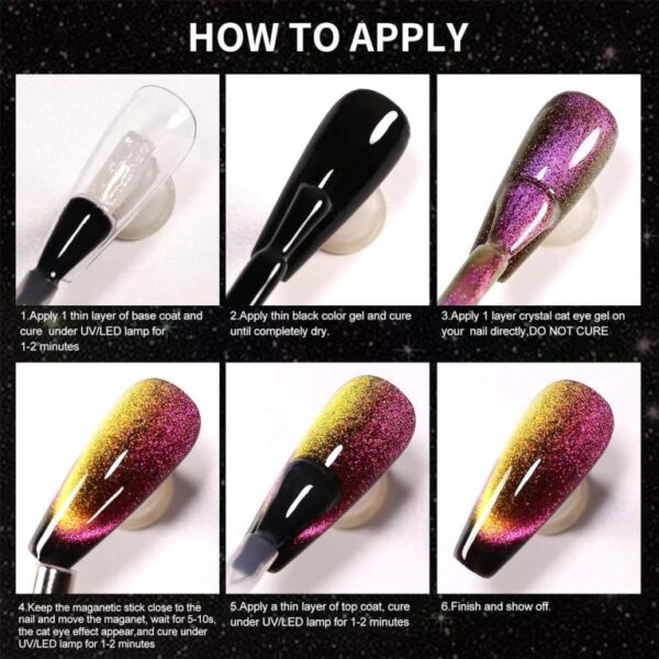 Nailcrafts 9D Double Tone Cat Eye UV LED Gel Nail Art Design Manicure Soak Off Cat Eyes Magnetic Gel Polish For Manicure and Nail art - Image 6