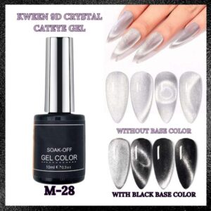 Nailcrafts Silver Color Gel Nail Polish 9D Cat eyes Glitter Magnetic Gel Polish UV Gel Nail Polish with Magnetic Stick for Nail Salon