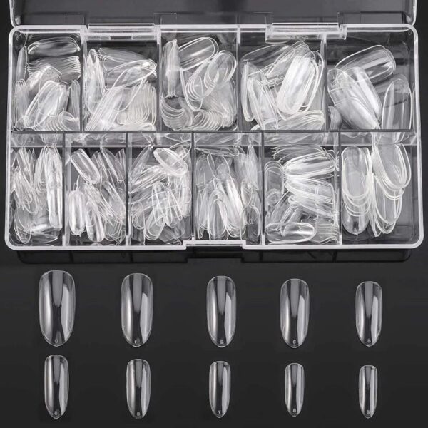 High Quality press on Nails 600pcs Oval Fake Nail Tips Full Cover False Nails Clear Press on Nails Acrylic Nail Tips, 10 Sizes