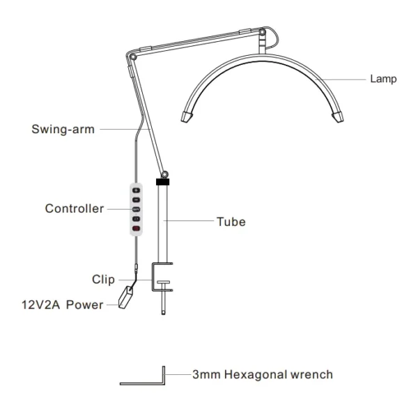 HD-M3X Desktop LED Video Light Half-moon Fill Light 3000K-6000K C-Clamp for Beauty Salon Makeup nail art and Lash Extensions - Image 4