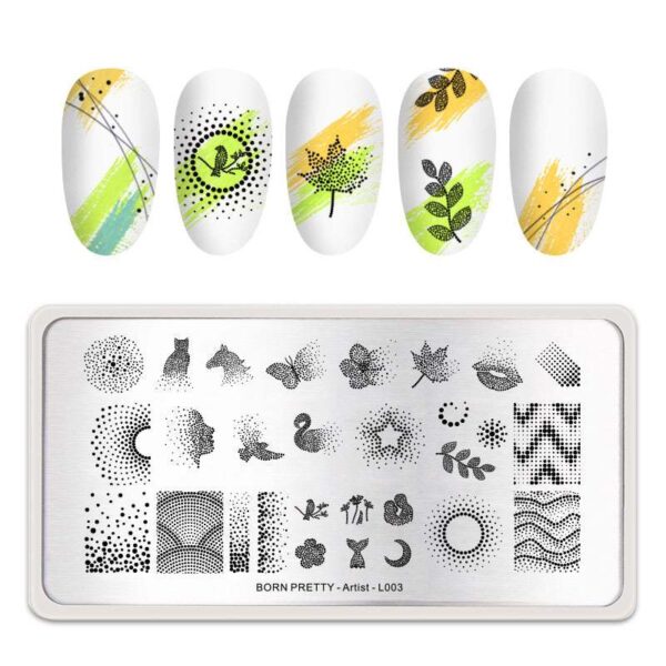 Born Pretty Artist L003 Stainless Steel Nail Stamping Image Plate Dotted Patterns Nail art - Image 4