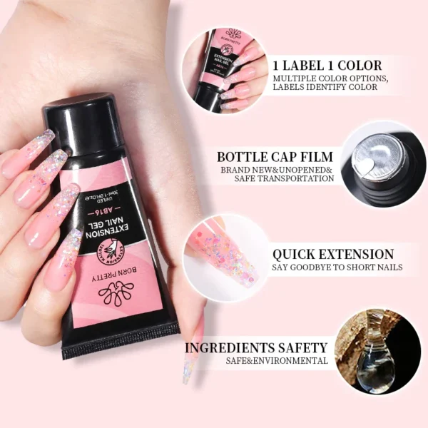 Born Pretty Poly Nail Gel Builder 30G Nail Extension Gel Enhancement Nail Thickening Acrylic Extension Nail Polish Gel - Image 3