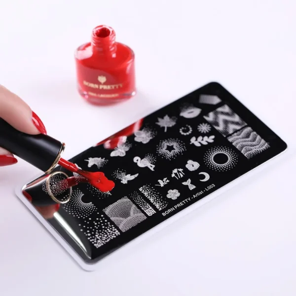 Born Pretty Artist L003 Stainless Steel Nail Stamping Image Plate Dotted Patterns Nail art - Image 5