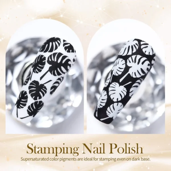 BORN PRETTY 1 Bottle 10ml Nail Stamping Polish Gold Silver Black White Color Nail Printing Polish - Image 4