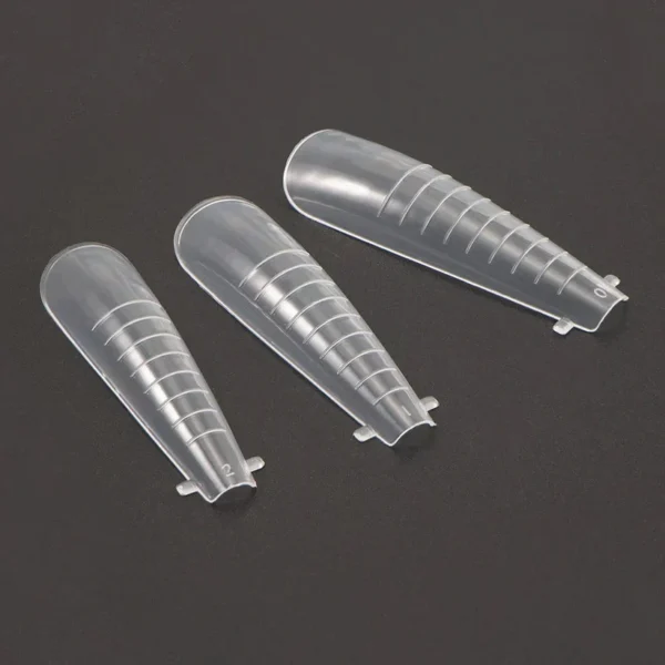 Dual Nail Forms,Long Ballet Extension Polygel Nail Forms Full Cover Nail Molds 12 Sizes for Solid Nail Gel Glue Nail Art Design (Extra Long Ballet) - Image 4