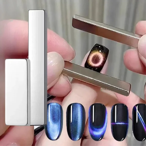 Cat Eye Magnet for Nails Multi-Function Magnet Bar Square Thickened Cat Eye Strong Magnet Plates Nail Magnet Tool Set for Cat Eye Gel Polish Nail Art - Image 4