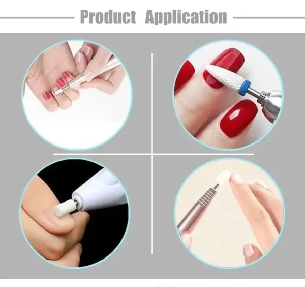 Ceramic Nail Drill Bits, Manicure Drill Bits, Ceramic Burr Podiatry Thick Nails, Ceramic Burr Podiatry, Grinding Head for Manicure Pedicure Cuticle Gel Nail Polishing Tool - Image 5