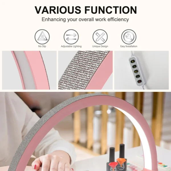 25W Half Moon LED Table Lamp, Nail Art Light Lamp For In Home Manicures and Salon Use. - Image 5