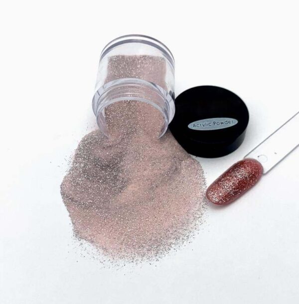 Nailcrafts Acrylic Powder Professional Nail System Dust Pink with Silver Mix Glitter Acrylics Powder Nail Extension